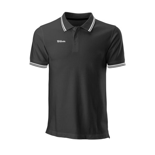 MEN'S TEAM II COTTON TENNIS POLO - BLACK