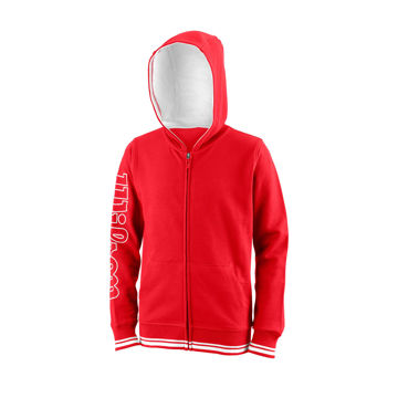 YOUTH TEAM II FZ TENNIS HOODY - RED